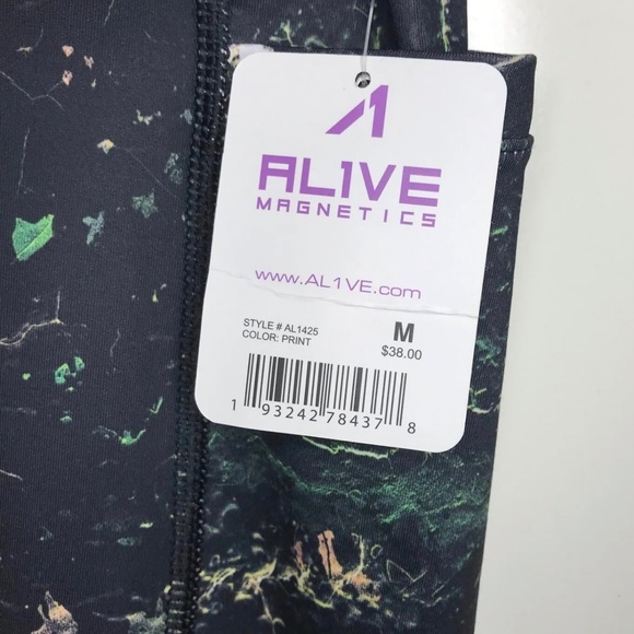 Alive Magnetics Marble Printed Active Leggings Pockets - Picture 7 of 14